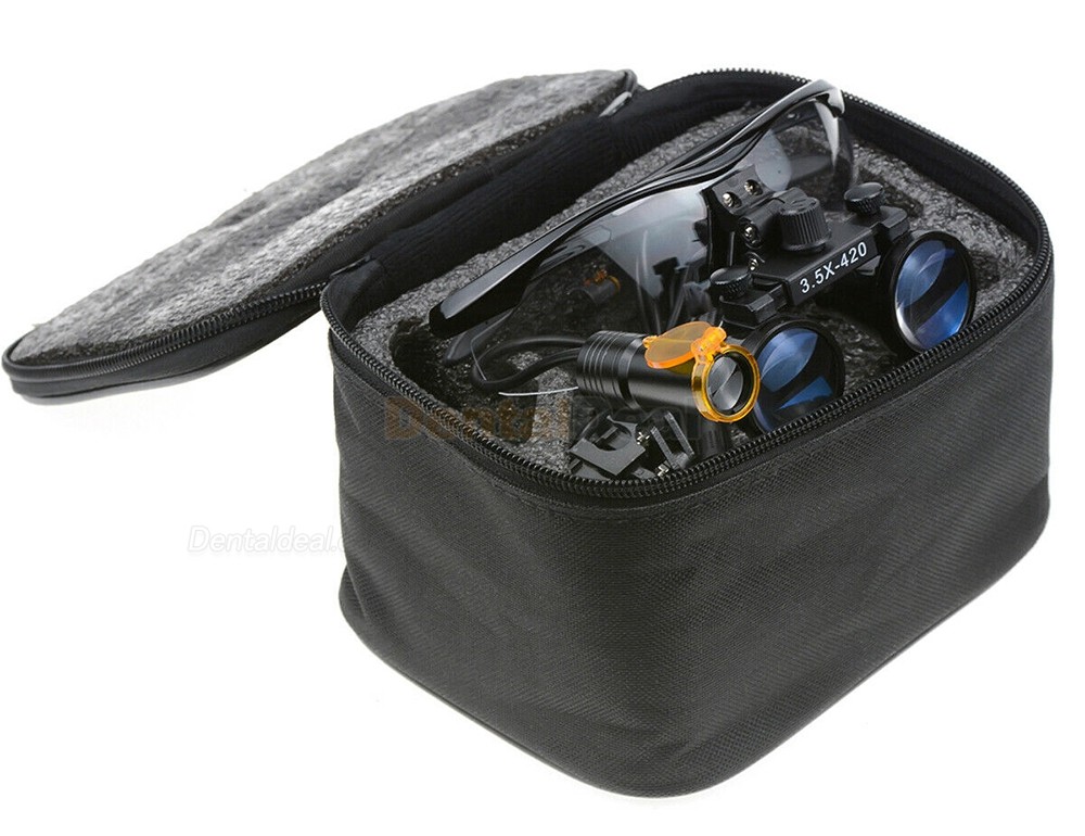 Dental 5W LED Headlight with Filter + 3.5X Surgeon Loupe Black