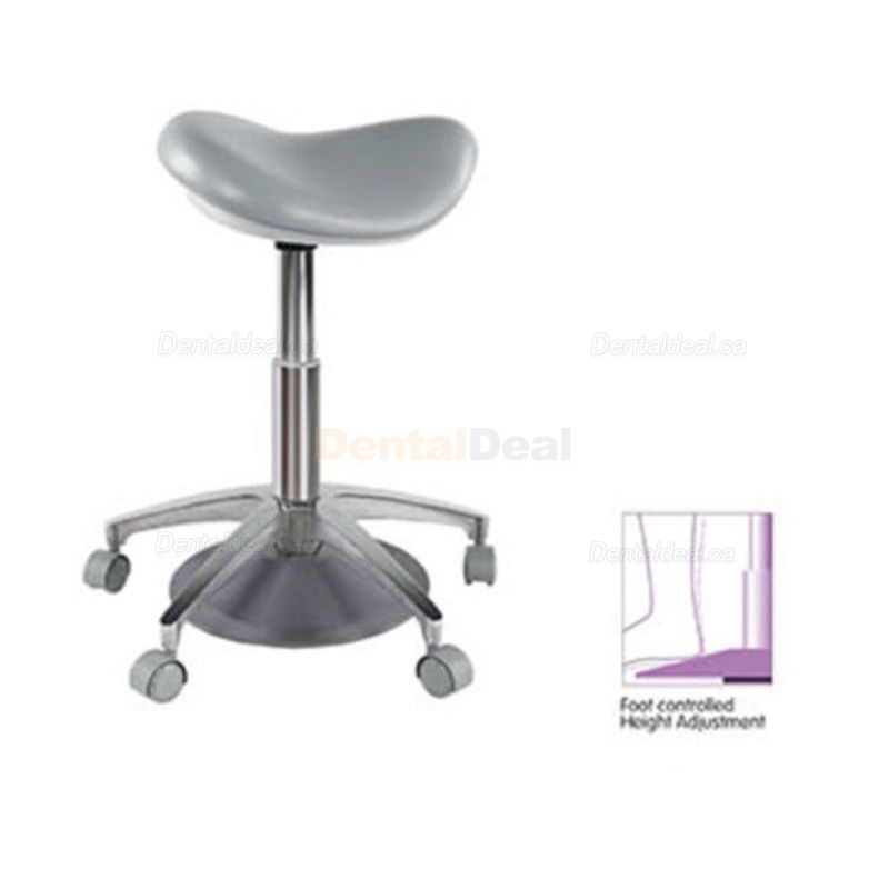 AD-FC Dental Saddle Chair Mobile Assistant Hygienist Stool PU Leather Foot Control