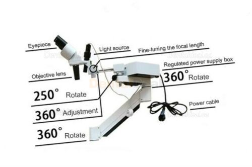 Dental Surgical Operating Microscope with 5W LED Light ＆ Mobile Trolley Cart