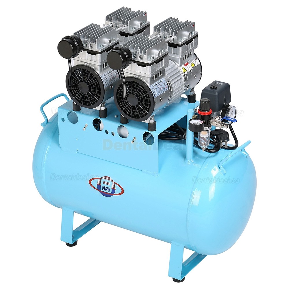 BD-202 60L Oil Free Dental Air Compressor for Dental Lab Noiseless Oilless 300L/min