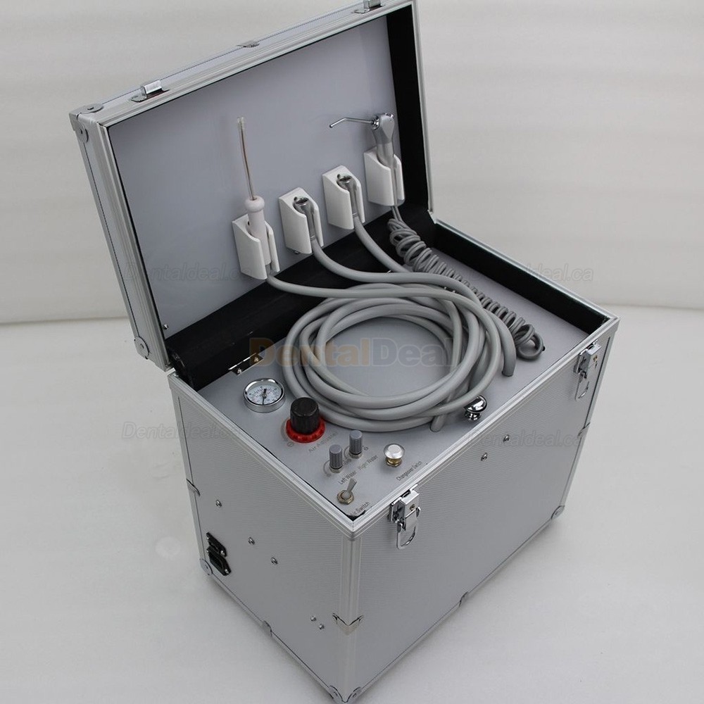 Portable Dental Turbine Unit + Air Compressor +Suction System + Triplex Syringe