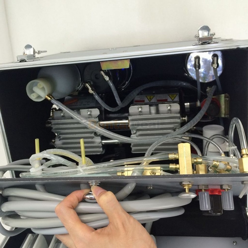 Portable Dental Turbine Unit + Air Compressor +Suction System + Triplex Syringe