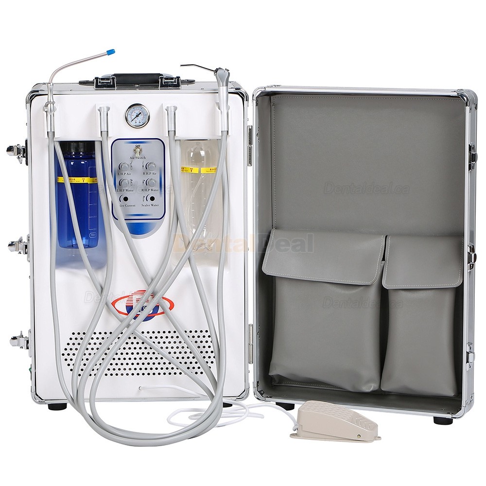 BD-406A Portable Dental Unit with Compressor+Suction System+3-way Syringe