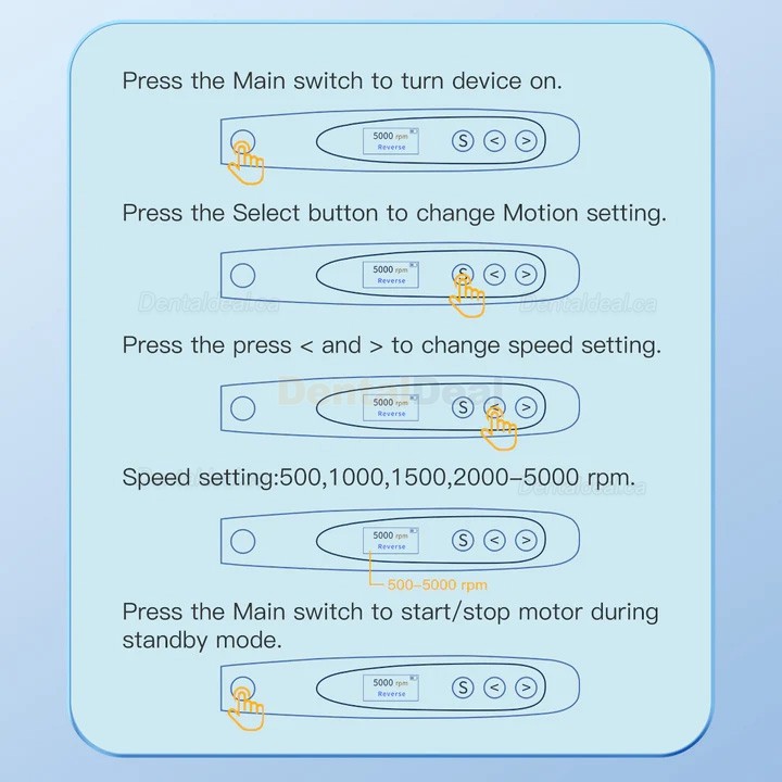 Betterway Wireless Dental Hygiene Prophy Handpiece 10 Speed Settings