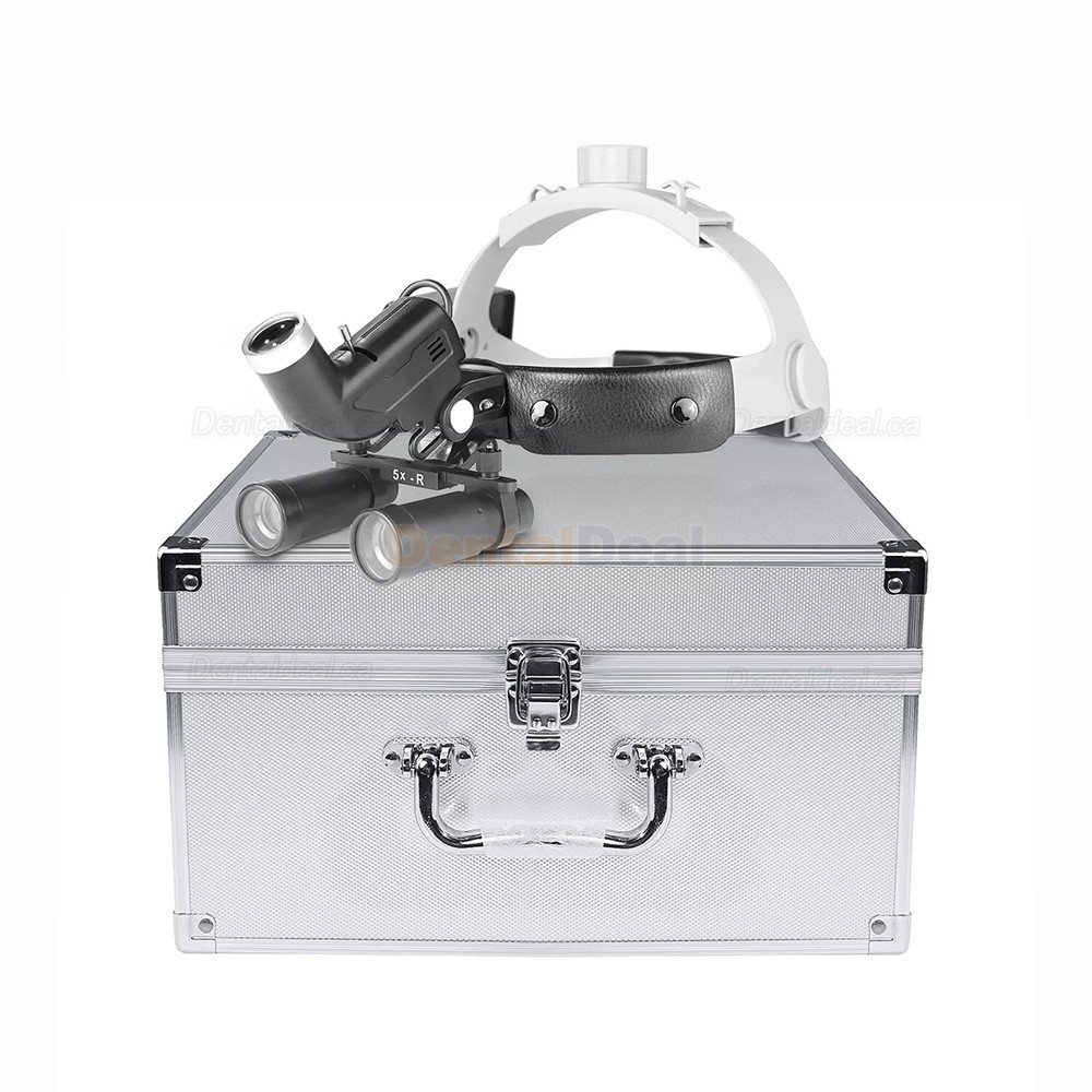 YUYO 4.0X/5.0X/6.0X/8.0X-R Ergonomic Dental Surgical Ergo Loupe + 5W LED Headband Headlight