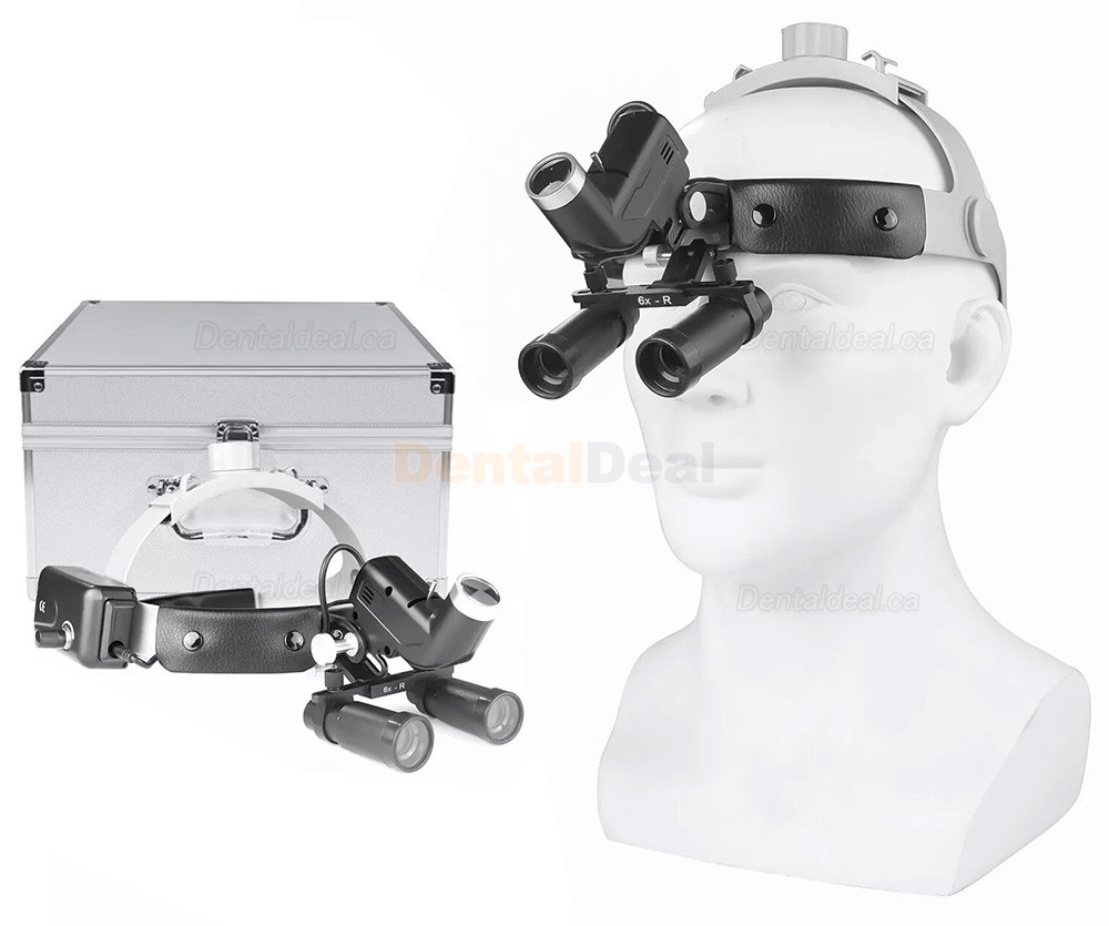 YUYO 4.0X/5.0X/6.0X/8.0X-R Ergonomic Dental Surgical Ergo Loupe + 5W LED Headband Headlight