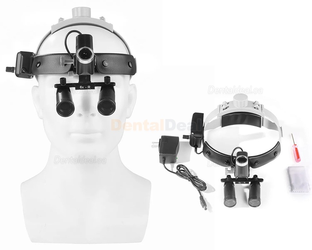 YUYO 4.0X/5.0X/6.0X/8.0X-R Ergonomic Dental Surgical Ergo Loupe + 5W LED Headband Headlight