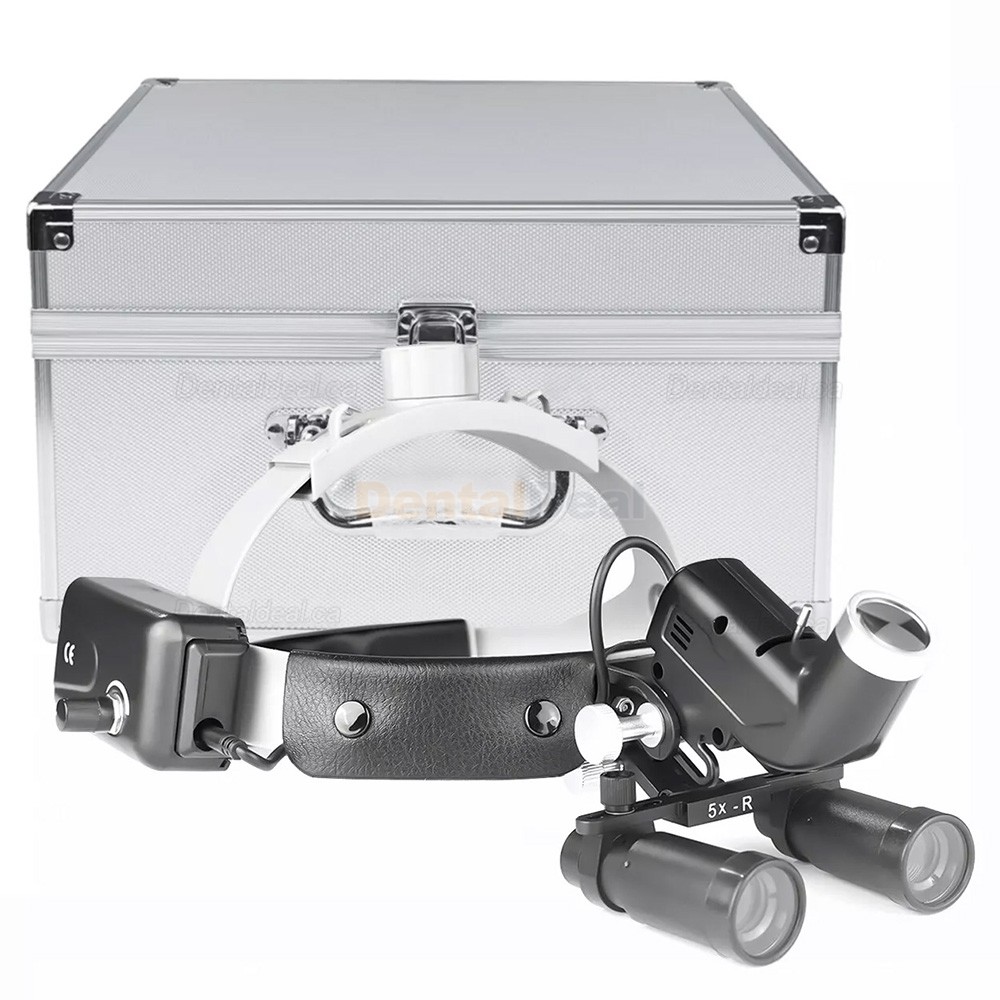 YUYO 4.0X/5.0X/6.0X/8.0X-R Ergonomic Dental Surgical Ergo Loupe + 5W LED Headband Headlight