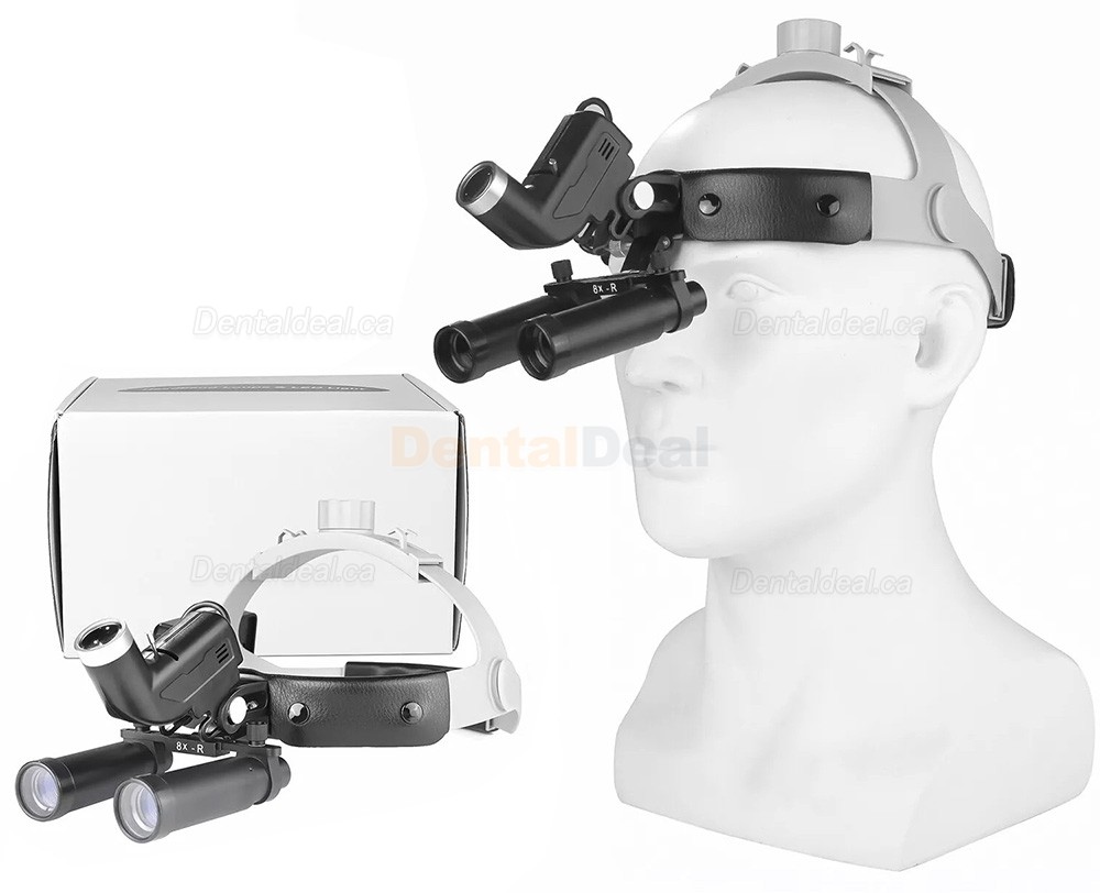 YUYO 4.0X/5.0X/6.0X/8.0X-R Ergonomic Dental Surgical Ergo Loupe + 5W LED Headband Headlight