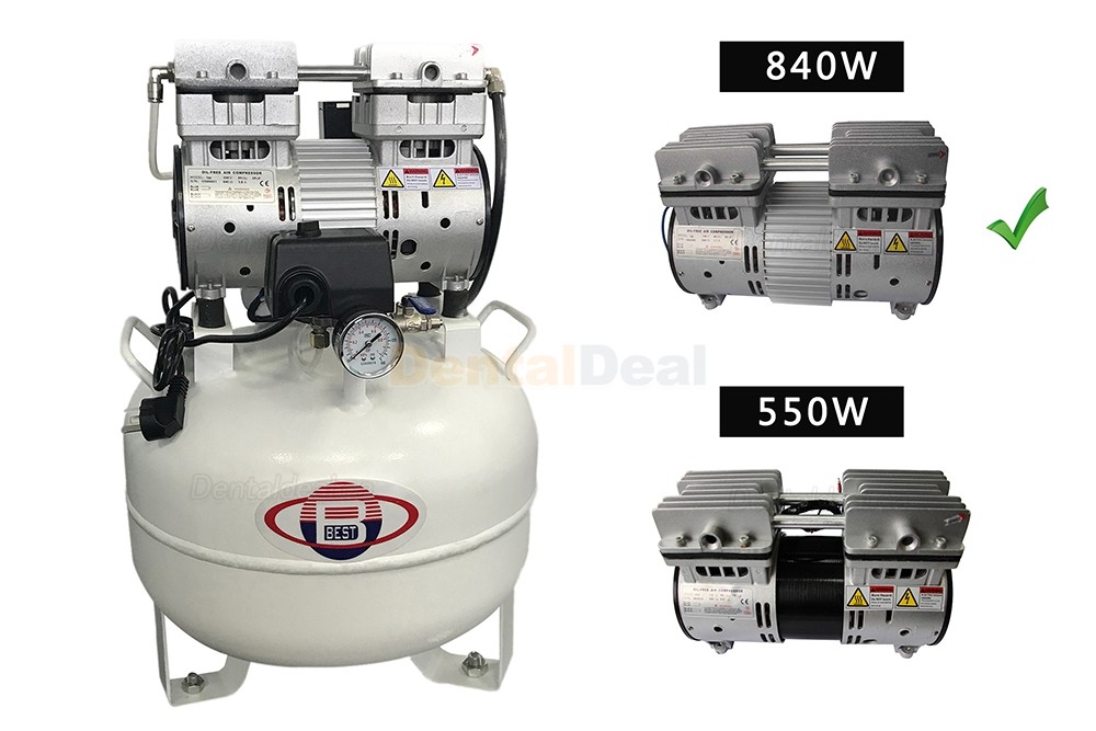 BD201 1HP Portable Dental Air Compressor with Tank Noiseless Oiless