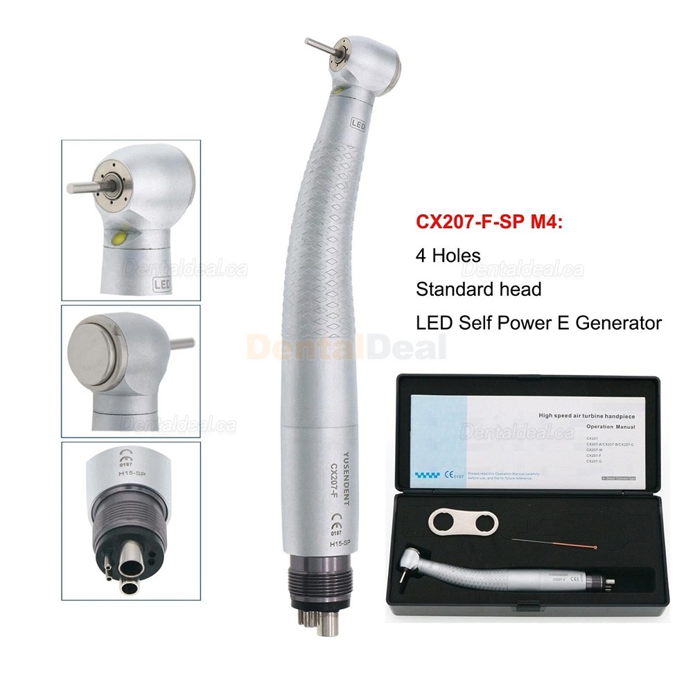 YUSENDENT CX207-F-PQ E-Generator LED Turbine Handpiece 2/4 Hole Fit NSK Phatelus Coupler