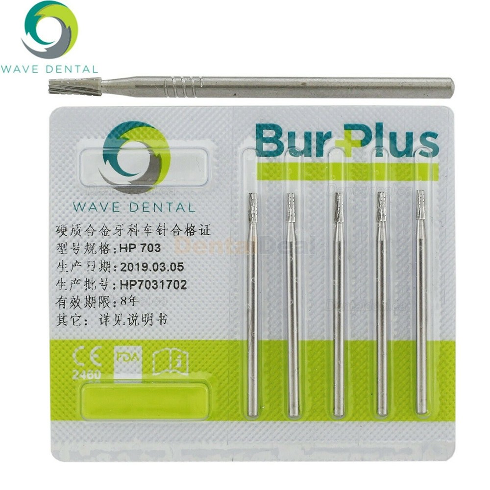 10Pcs HP 702 703 703L 704 Carbide Burs Dental Carbide Taper Fissure Cross Cut Burs