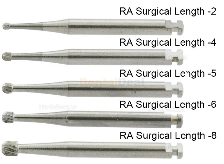 10Pcs Wave Dental RA Surgical Burs 2 4 5 6 8 Dental Latch-type Round Carbide Burs