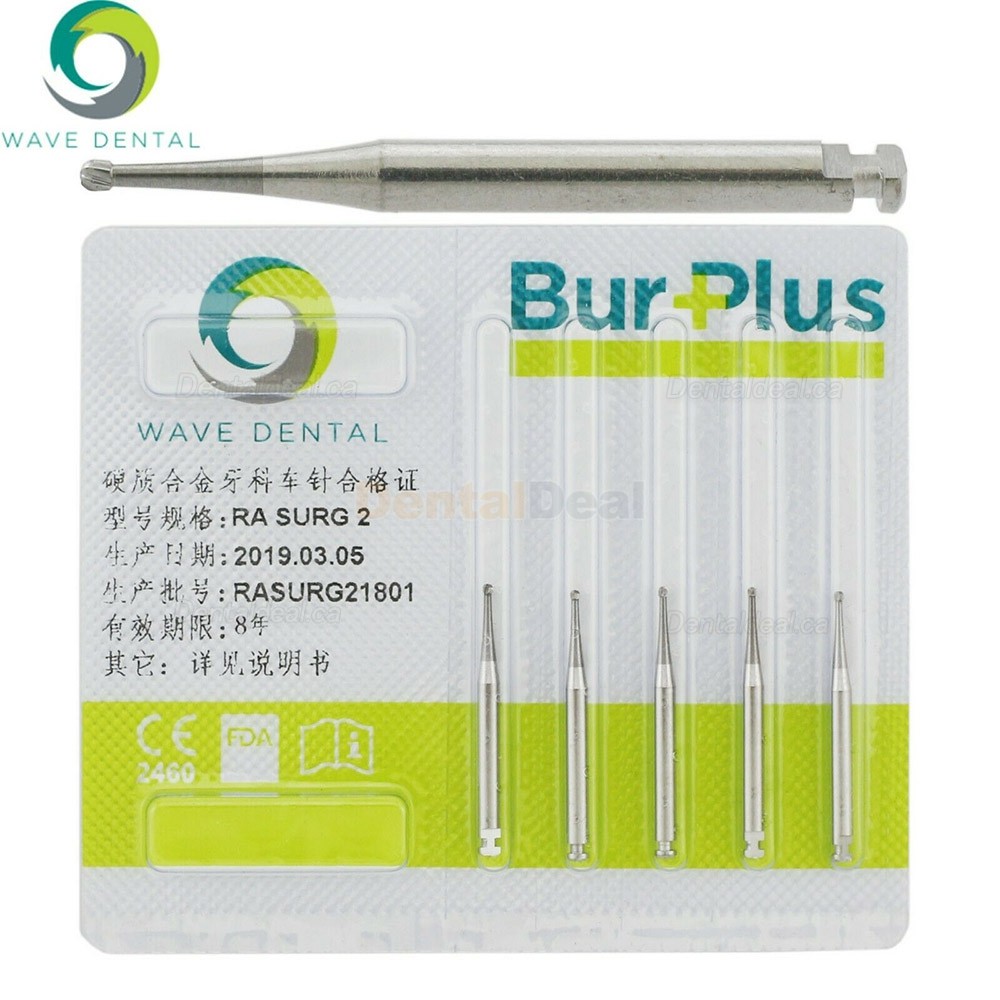 10Pcs Wave Dental RA Surgical Burs 2 4 5 6 8 Dental Latch-type Round Carbide Burs