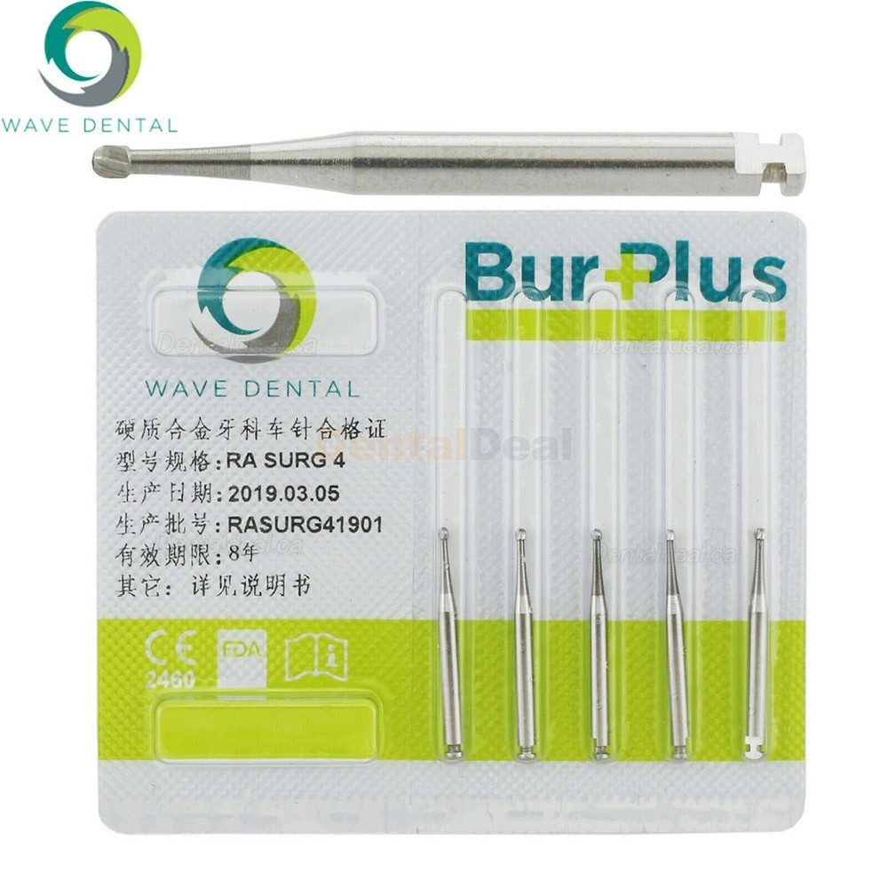 10Pcs Wave Dental RA Surgical Burs 2 4 5 6 8 Dental Latch-type Round Carbide Burs