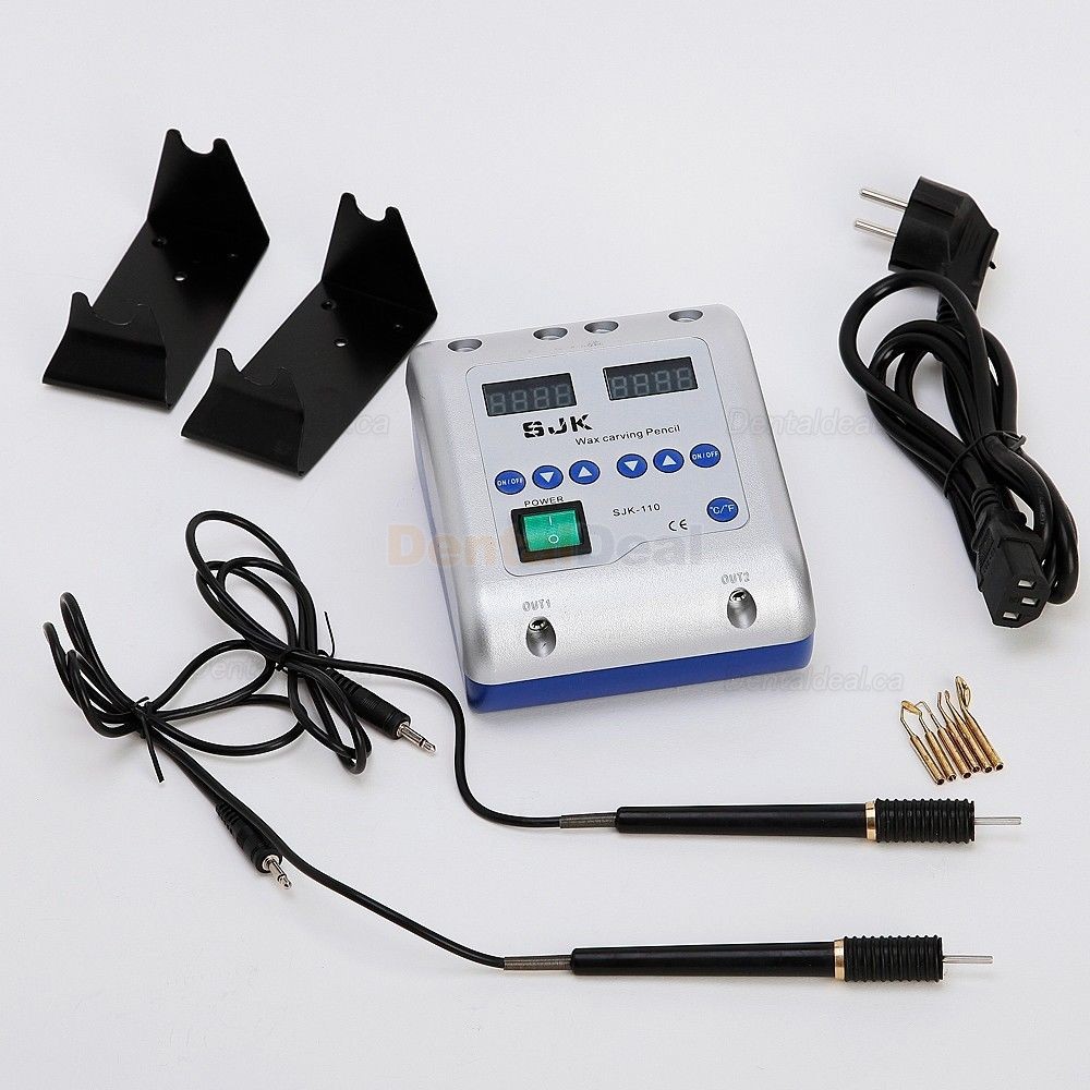 Dental Lab Electric Waxer Carving Knife Double/2 Pen + 6 Tips
