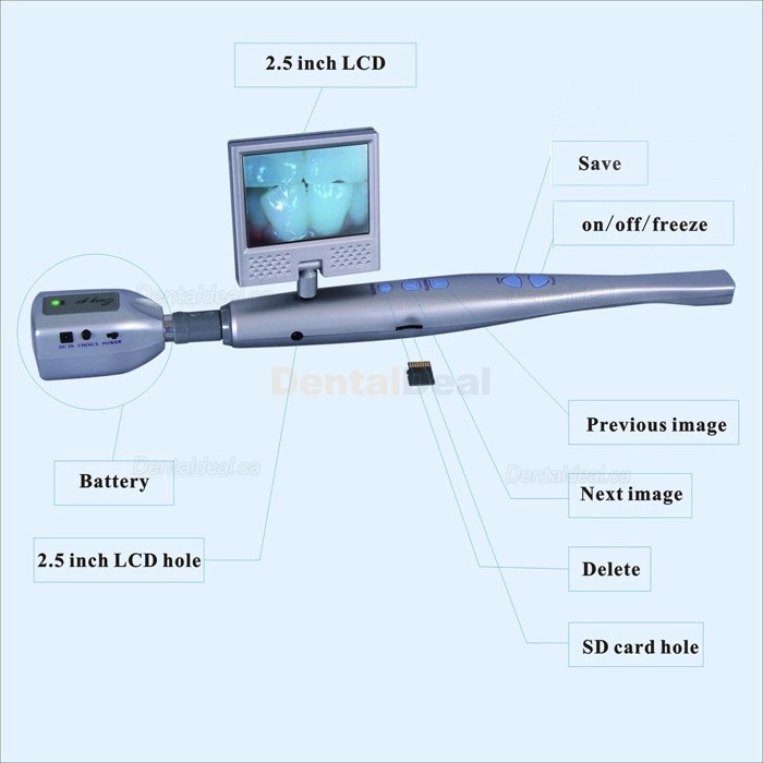 MLG Wireless Intraoral Camera 1/4" CMOS With 2.5 Inch LCD Monitor