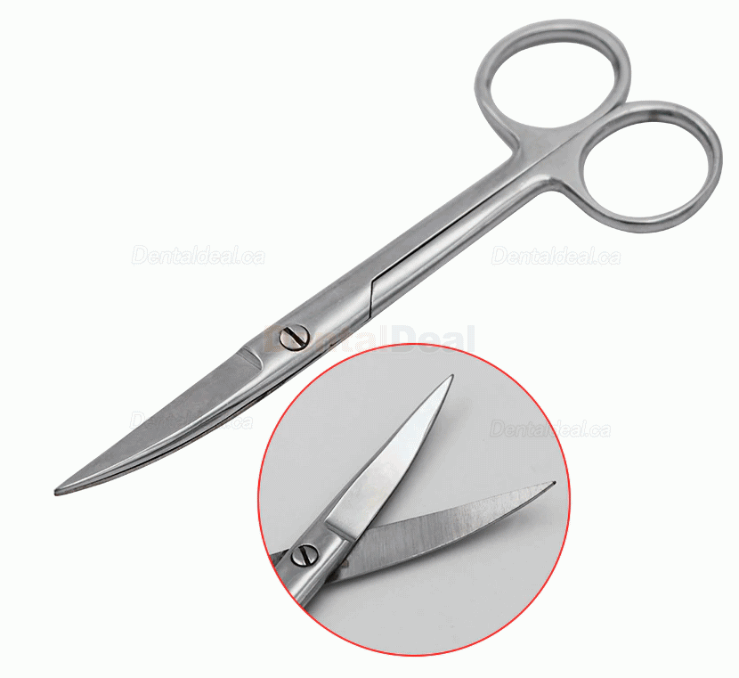 14cm/16cm/18cm Stainless Steel Dental Surgical Scissors Set SS Straight & Curved Tips