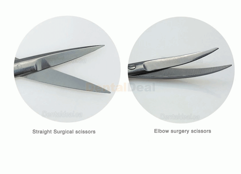 14cm/16cm/18cm Stainless Steel Dental Surgical Scissors Set SS Straight & Curved Tips