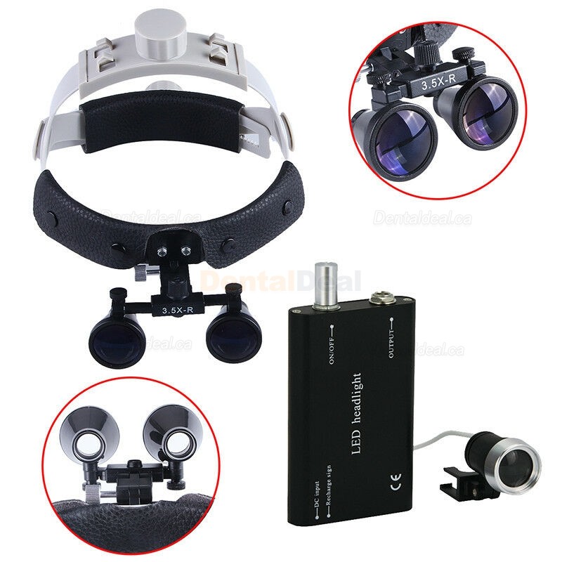 Headband 3.5X420mm Dental Surgical Binocular Loupe with LED Headlight