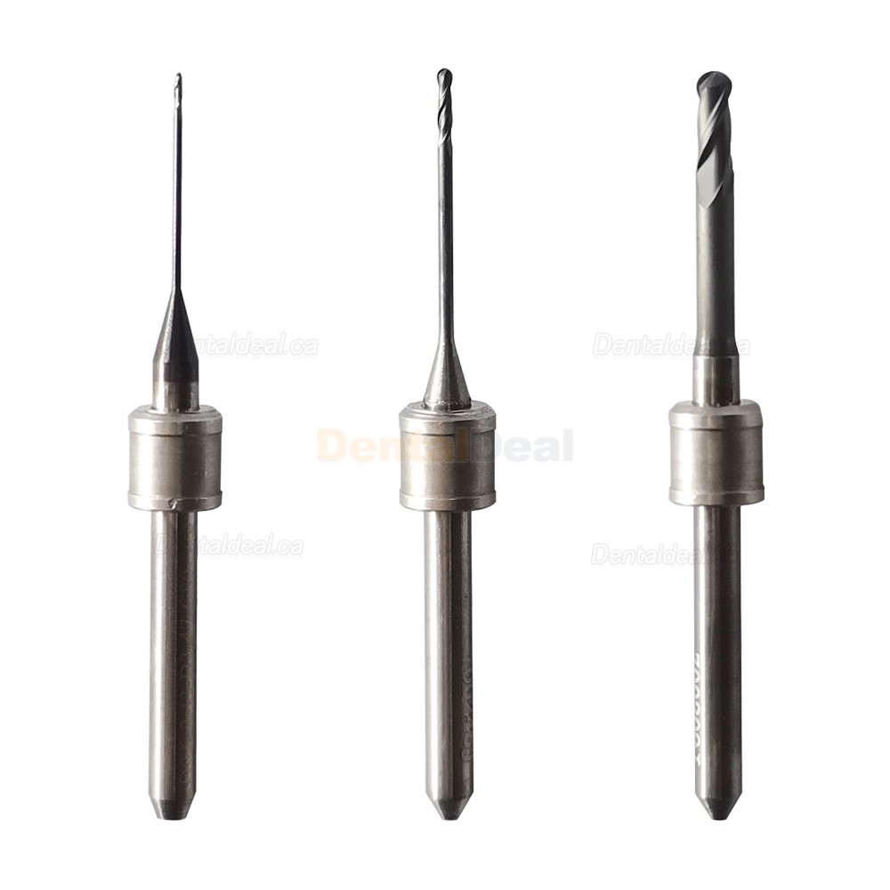 Dental Diamond Coated Milling Burs 0.6mm/1.0mm/2.5mm Fit Zirconia/PMMA Milling