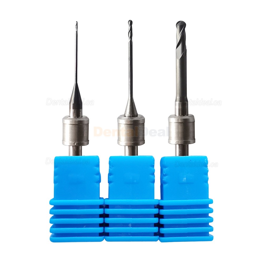 Dental Diamond Coated Milling Burs 0.6mm/1.0mm/2.5mm Fit Zirconia/PMMA Milling