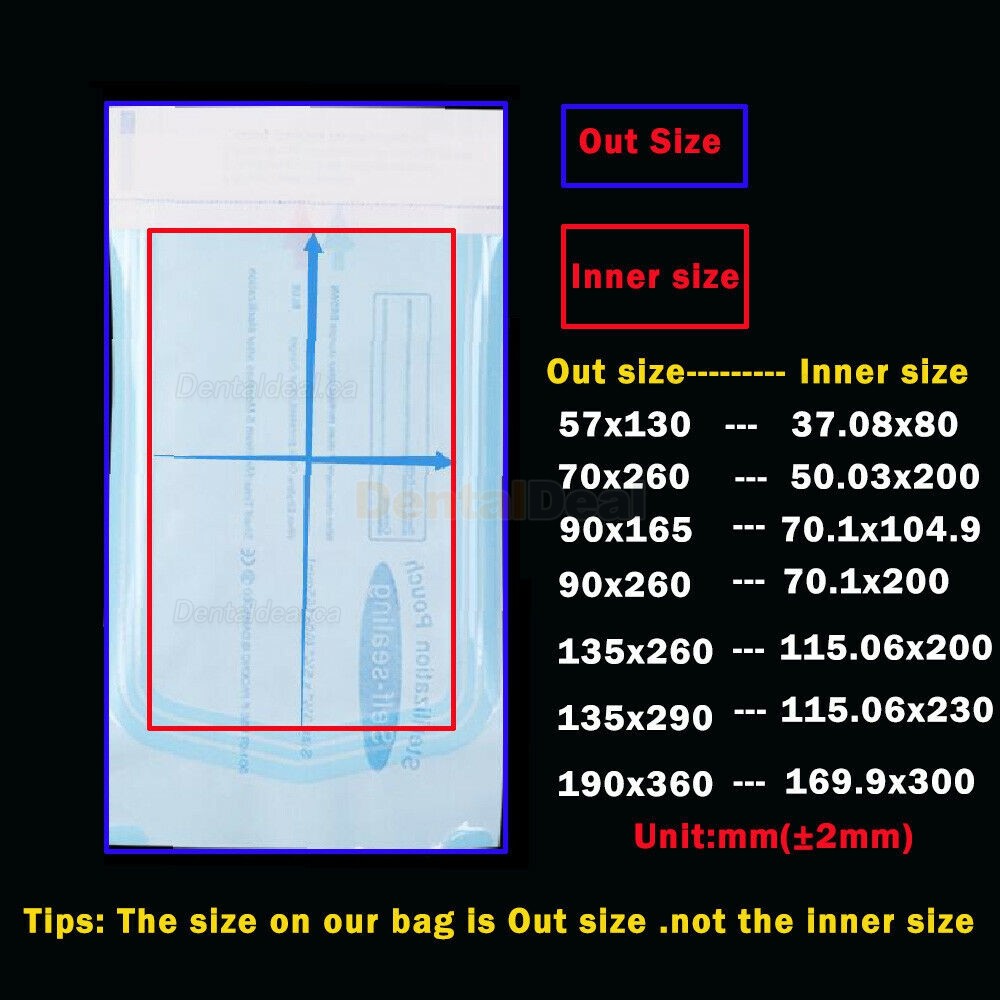 200 Pcs/box Dental Autoclave Sterilization Bag Disinfection Pouches