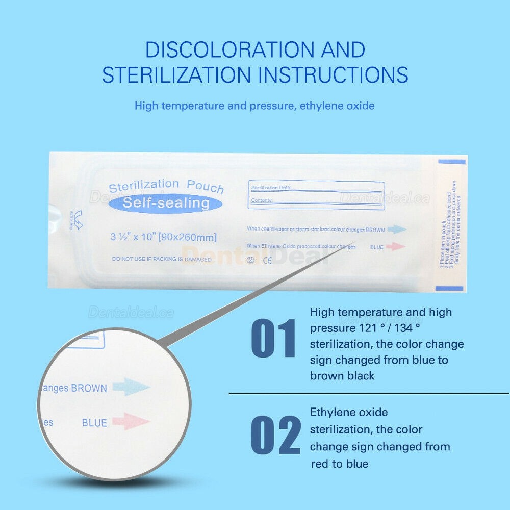 200 Pcs/box Dental Autoclave Sterilization Bag Disinfection Pouches