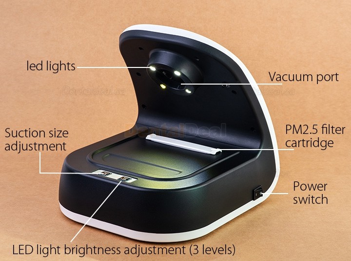 60W Desktop Portable Dental Dust Collector Cordless Vacuum Cleaner with LED Lights