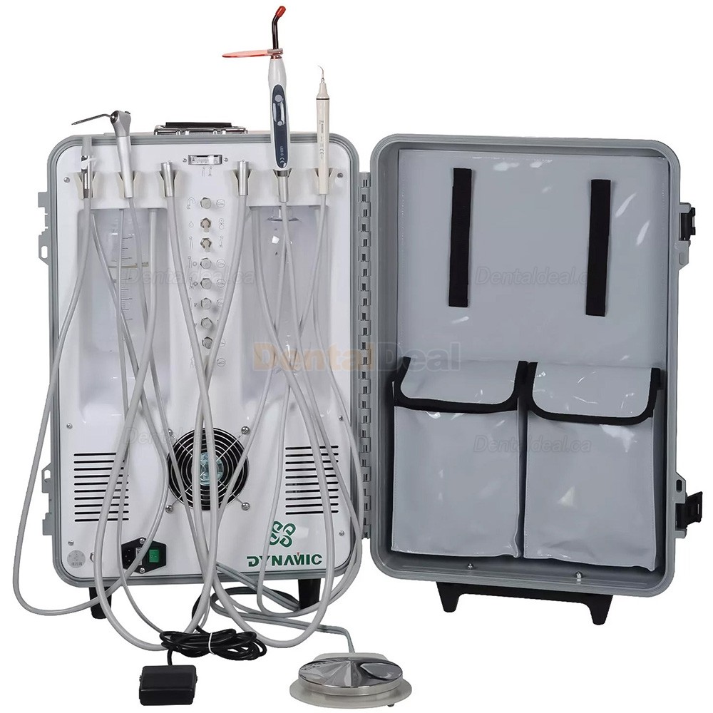 Dynamic&reg; DU893 Portable Dental Unit with Compressor + Scaler Handpiece + Curing Light