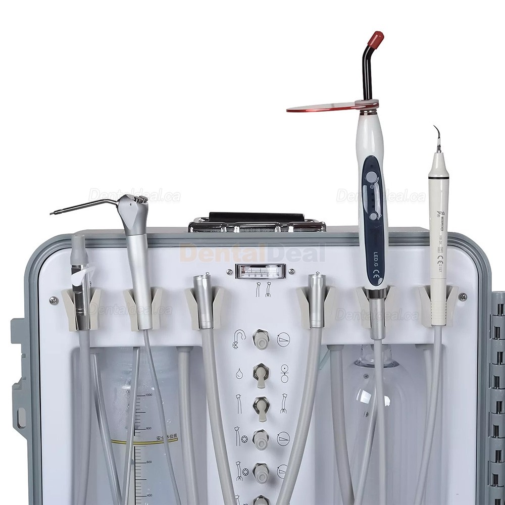 Dynamic&reg; DU893 Portable Dental Unit with Compressor + Scaler Handpiece + Curing Light