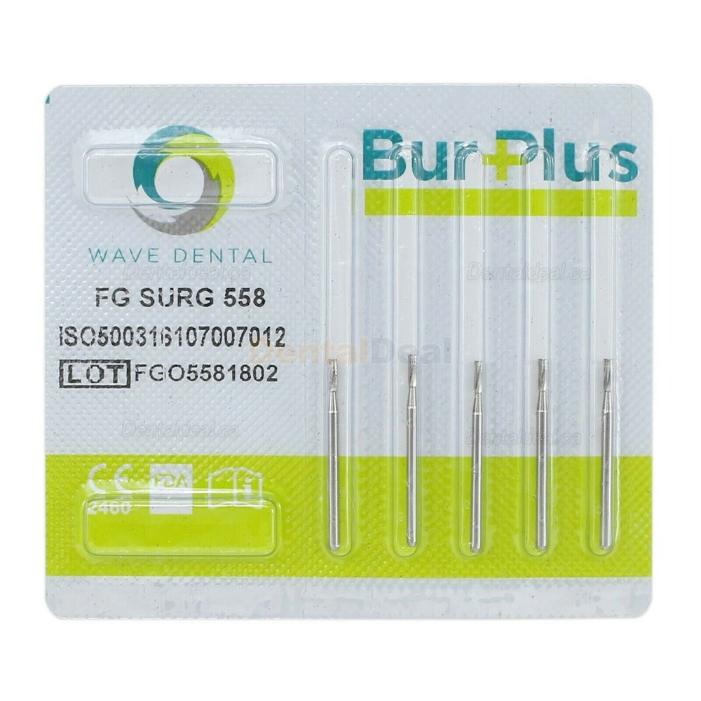 10Pcs FG Dental Surgical Burs 556 557 558 559 560 Friction Grip Flat Fissure Carbide Burs