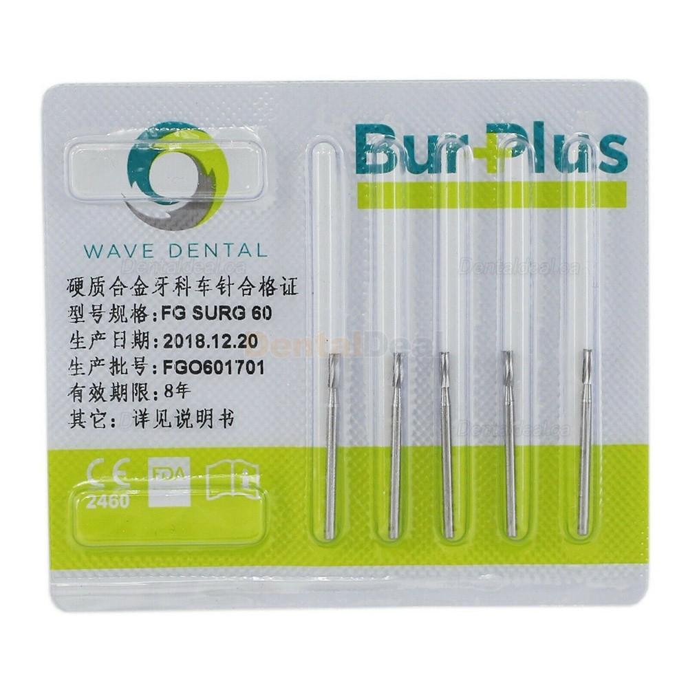 10Pcs FG 60 Carbide Burs Dental Friction Grip Straight Fissure Head