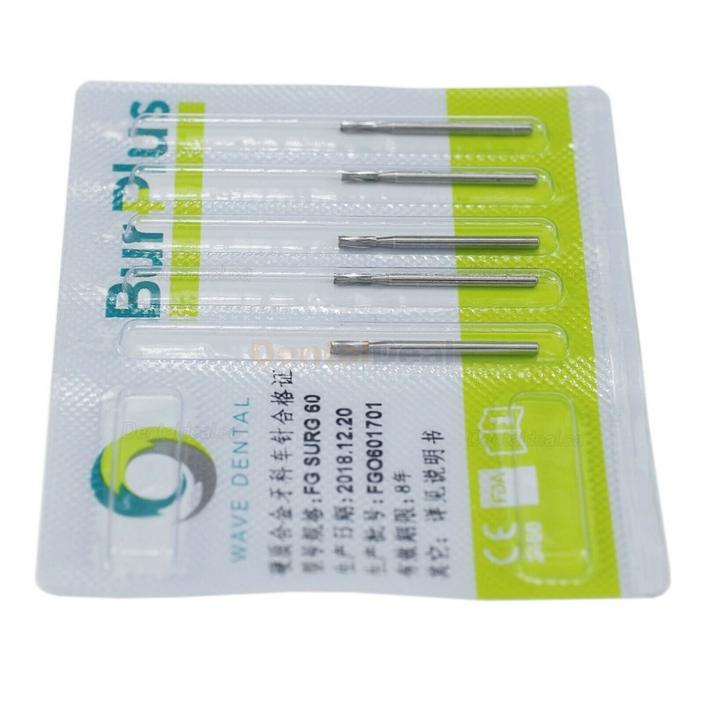 10Pcs FG 60 Carbide Burs Dental Friction Grip Straight Fissure Head