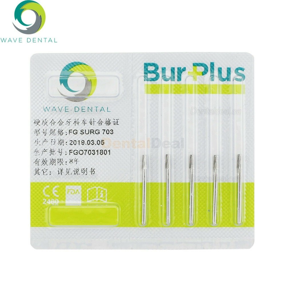 10Pcs FG Surgical Carbide Burs 700 701 702 703 Friction Grip Taper Fissure Carbide Burs