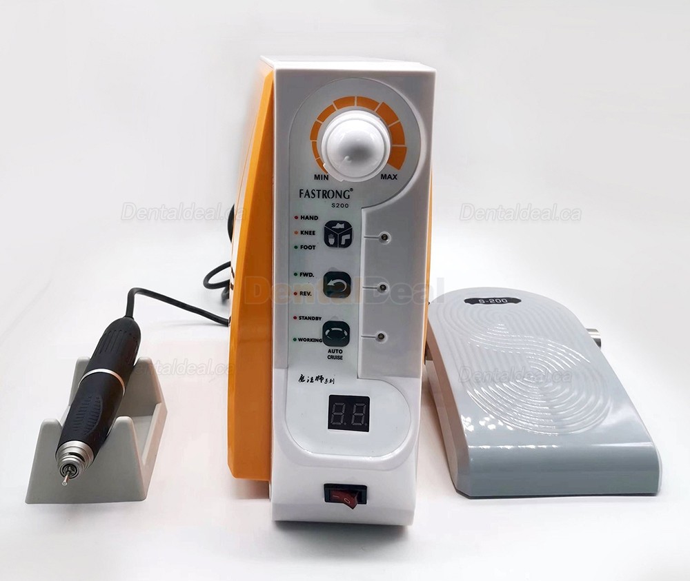 FASTRONG S-200 Brushless Dental Lab Micromotor 60K Handpiece with Hand/ Knee/ Foot Control