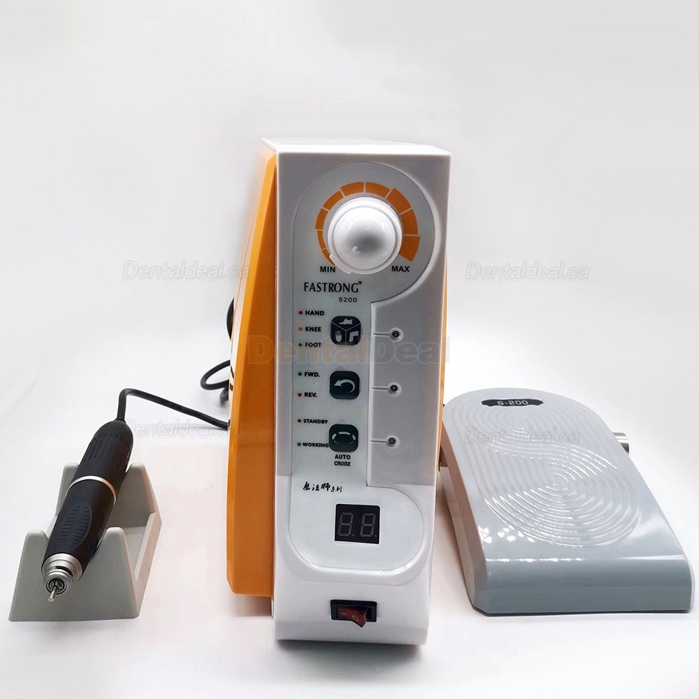 FASTRONG S-200 Brushless Dental Lab Micromotor 60K Handpiece with Hand/ Knee/ Foot Control