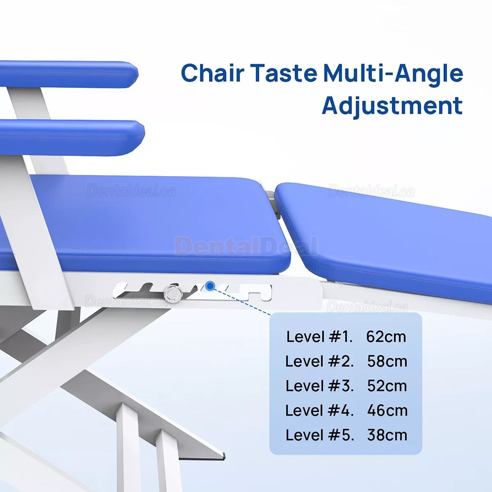 Portable Dental Folding Chair Movable Dental Chair with LED Light Lamp & Tray