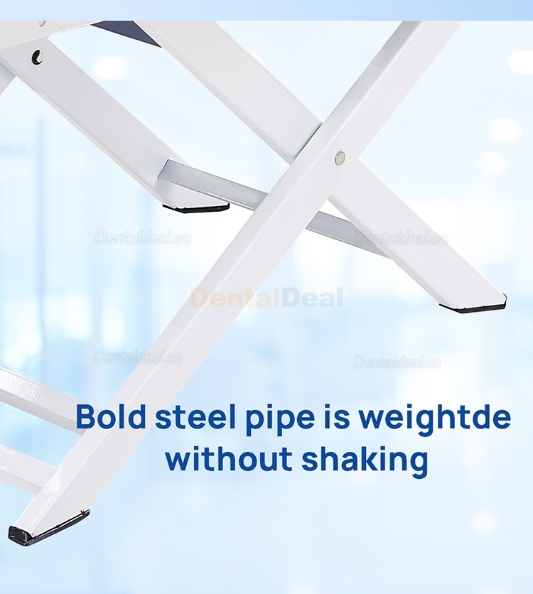 Portable Dental Folding Chair Movable Dental Chair with LED Light Lamp & Tray