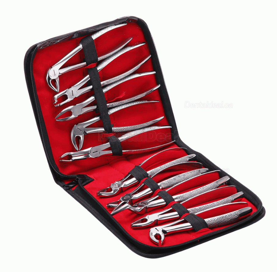 10Pcs/set Tooth Extracting Forceps Dental Pliers for Dentist Surgical Extraction Instrument