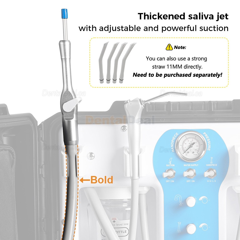 Greeloy&reg; GU-P206S Dental Portable Unit with Compressor + Curing Light + Scaler Handpiece 2/4Holes