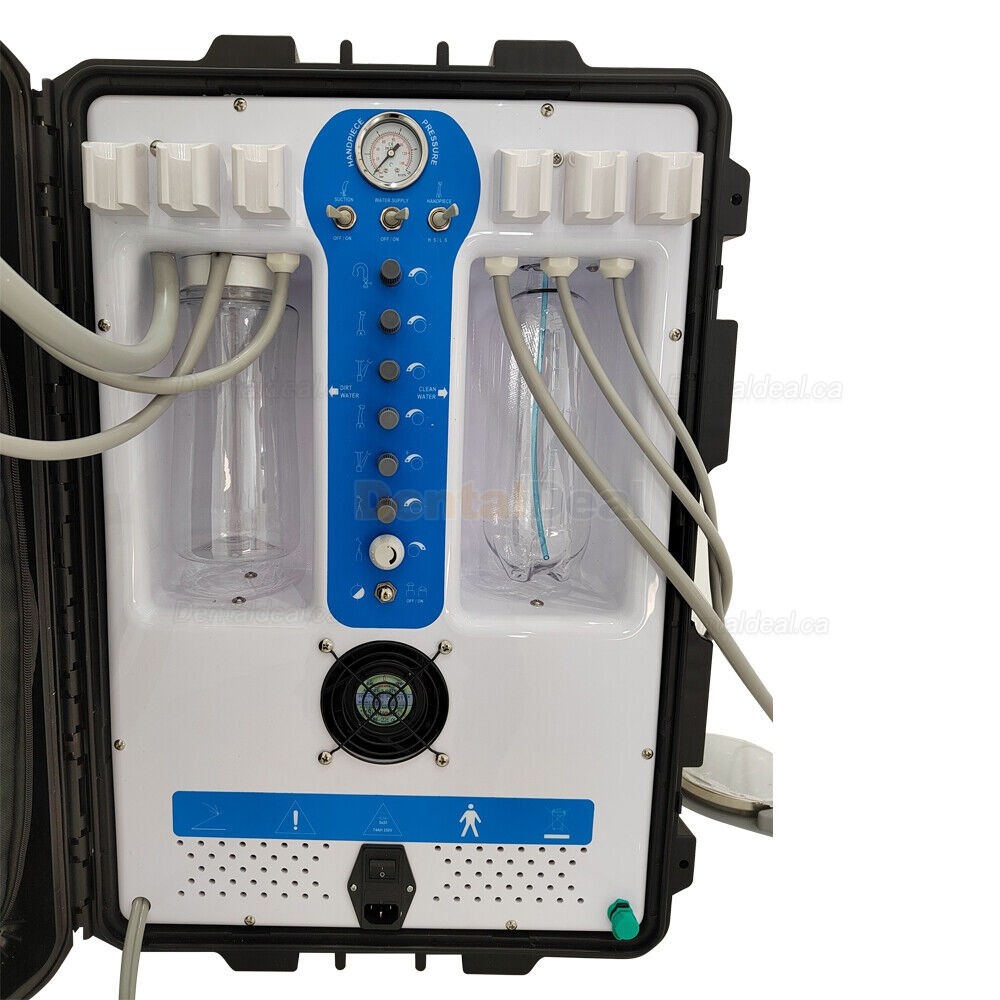 Greeloy&reg; GU-P206S Dental Portable Unit with Compressor + Curing Light + Scaler Handpiece 2/4Holes