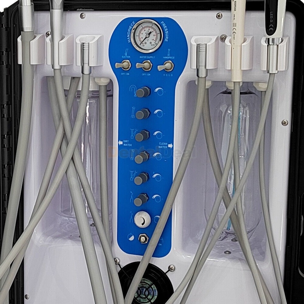 Greeloy&reg; GU-P206S Dental Portable Unit with Compressor + Curing Light + Scaler Handpiece 2/4Holes
