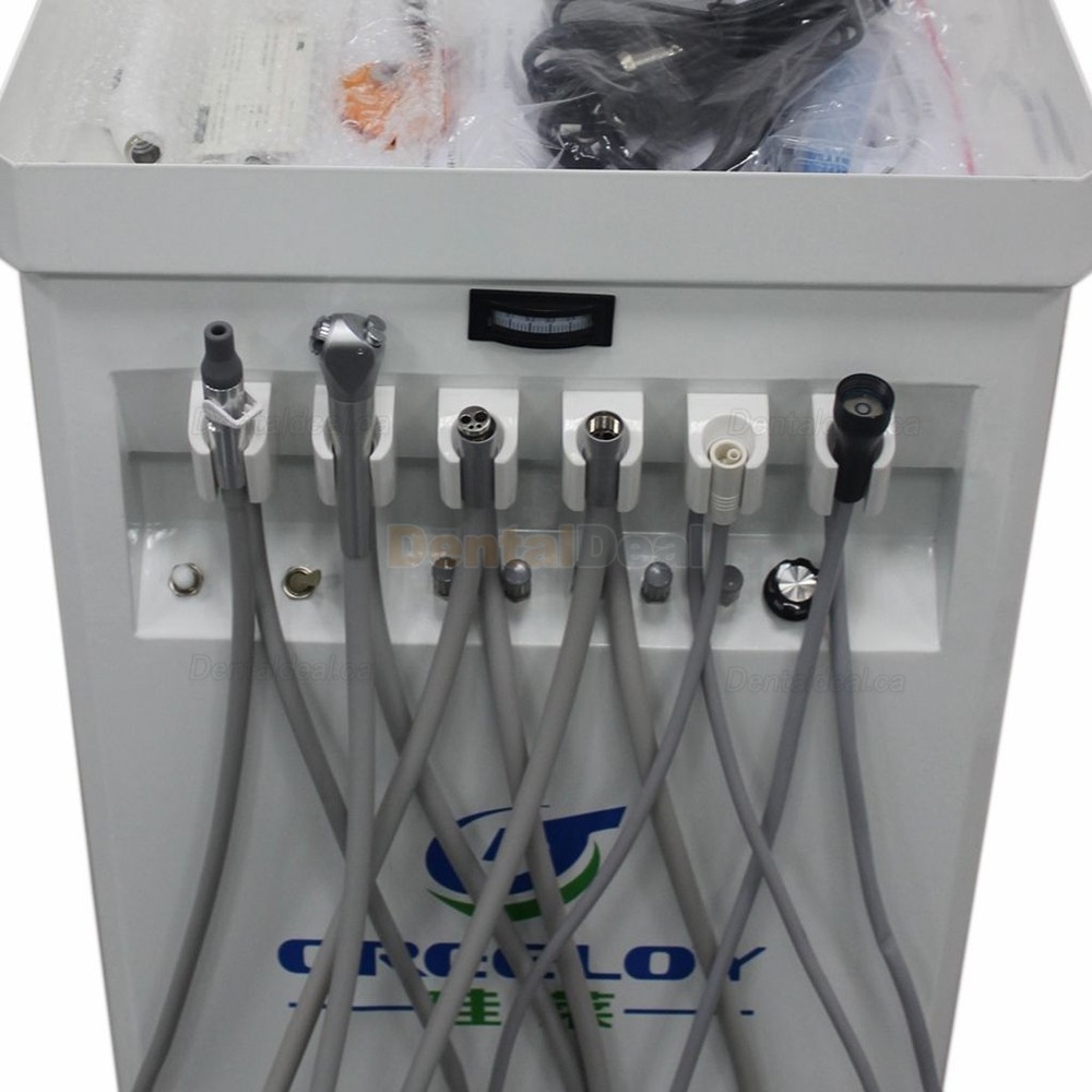 GREELOY GU-P209 Mobile Dental Delivery Cart Unit with Air Compressor+ Scaler+ Curing Light