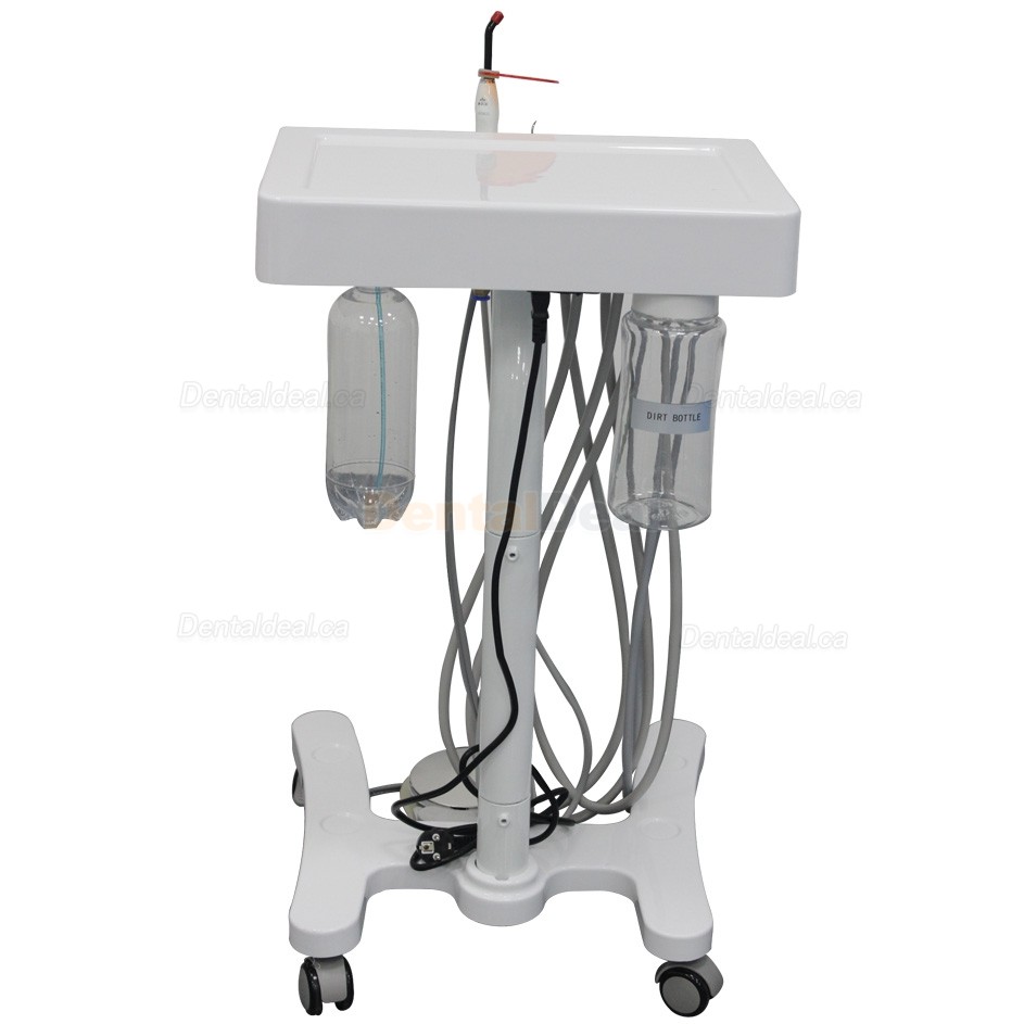 GREELOY&reg;GU-P302 Mobile Dental Delivery System Cart Unit + Curing Light + Scaler Handpiece + Fiber Optic