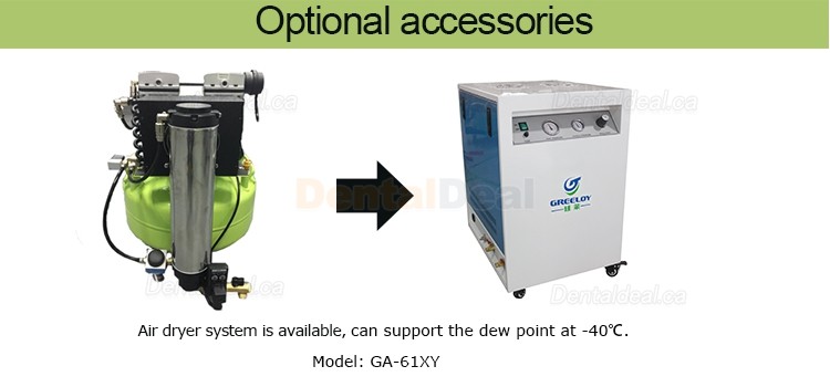 Greeloy&reg; GA-61X 600W/0.75HP Oil Free Silent Air Compressor with Silent Cabinet