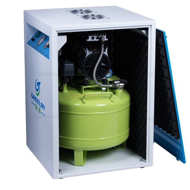 Greeloy&reg; GA-81X 800W/1HP Silent Dental Oilless Air Compressor with Silent Cabinet