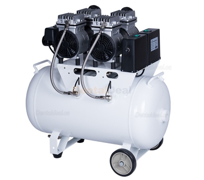 Greeloy&reg; GA-82 2HP Silent Dental Oilless Air Compressor 60L Tank Double Motor