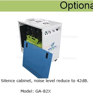 Greeloy&reg; GA-82 2HP Silent Dental Oilless Air Compressor 60L Tank Double Motor