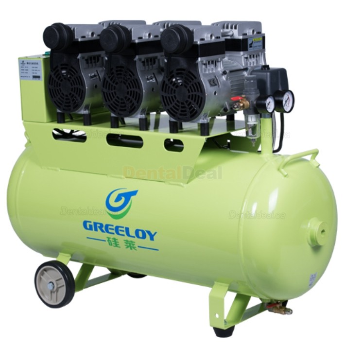 Greeloy&reg; GA-83 Dental Oilless Silent Air Compressor with 90L Tank 465L/min